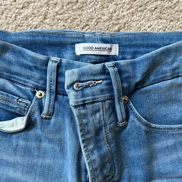 Good American Good Waist Ripped High Waist Crop Skinny Jeans - Picture 3 of 6